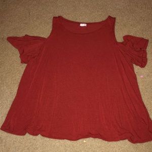 cold shoulder short sleeve shirt